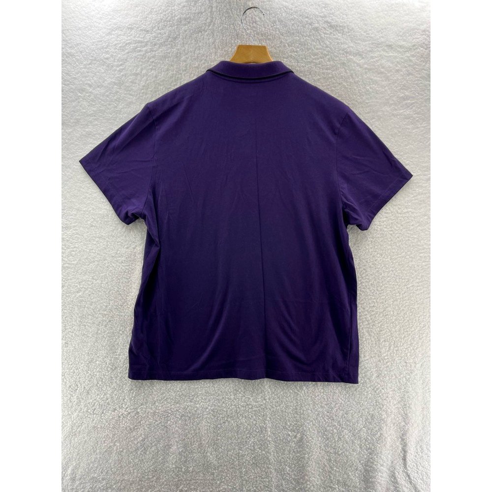 Alfani Mens Casual Polo Shirt Purple Short Sleeve 1/4 Zipper Collar XL - Picture 2 of 6
